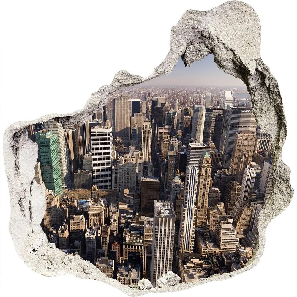 Fototapeta diera na stenu 3D New York z vtáčieho pohľadu WallHole-75x75-piask-35764394