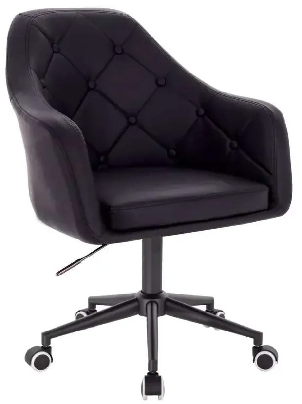 LuxuryForm DESIGN Kreslo ANDORA na čiernej podstave s kolieskami - čierne