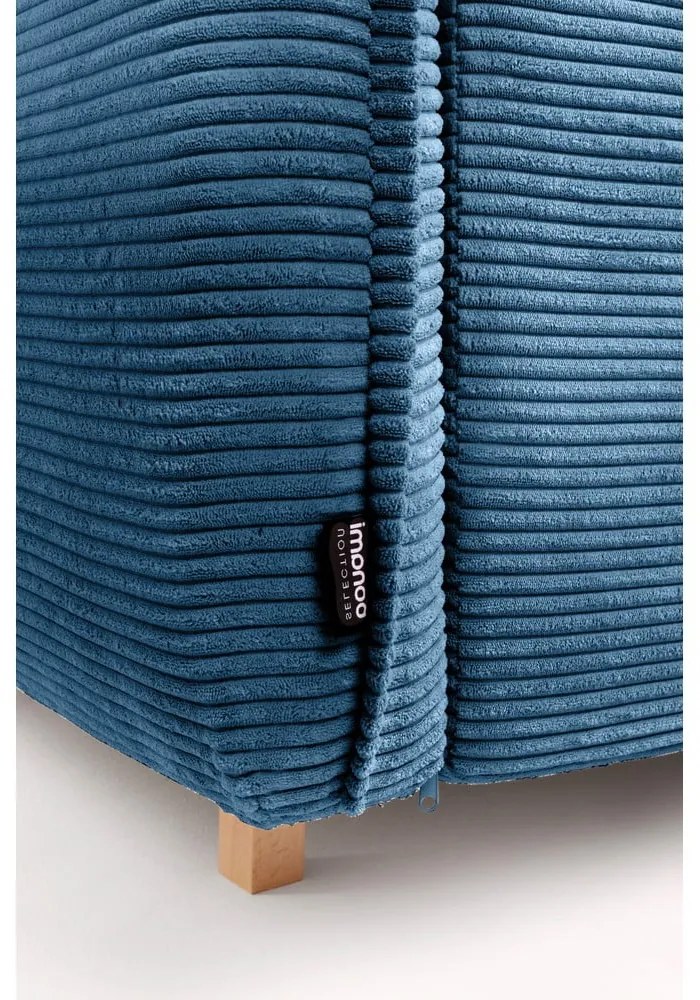 Modrá menčestrová rozkladacia rohová pohovka (pravý roh/do tvaru "U") Tori – Bonami Selection