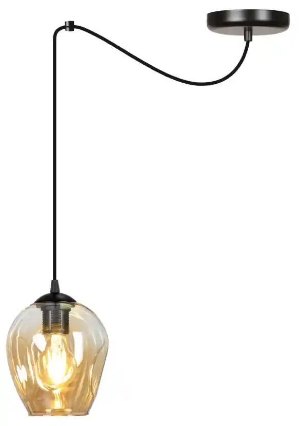 LEVEL 1 | dizajnová káblová závesná lampa Farba: Čierna / medová | Biano