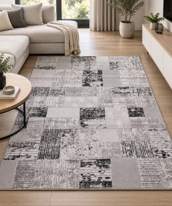 Koberec HOME 384 GREY / BLACK