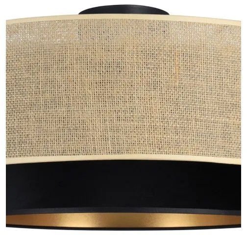 Stropné svietidlo SARTA 1xE27/60W/230V pr. 45 cm čierna/juta