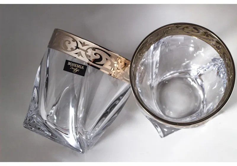 BOHEMIA PRESTIGE QUADRO BAROKO PLATINUM WHISKY SADA 1+6 KS