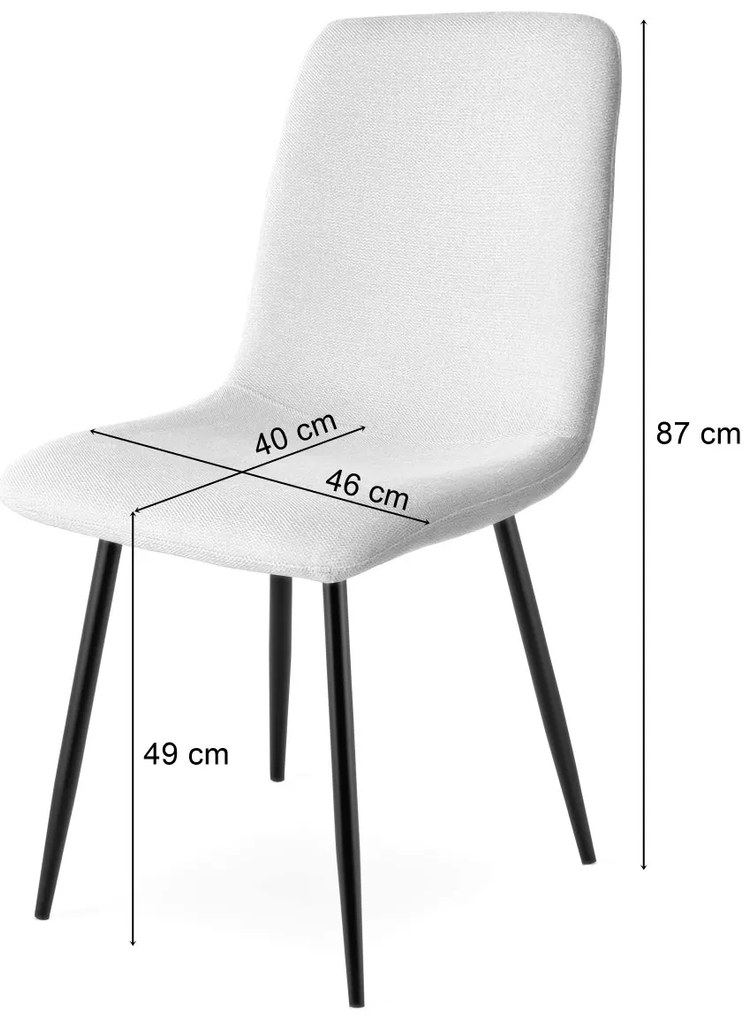 Krémová jedálenská stolička RIFT s čiernymi nohami