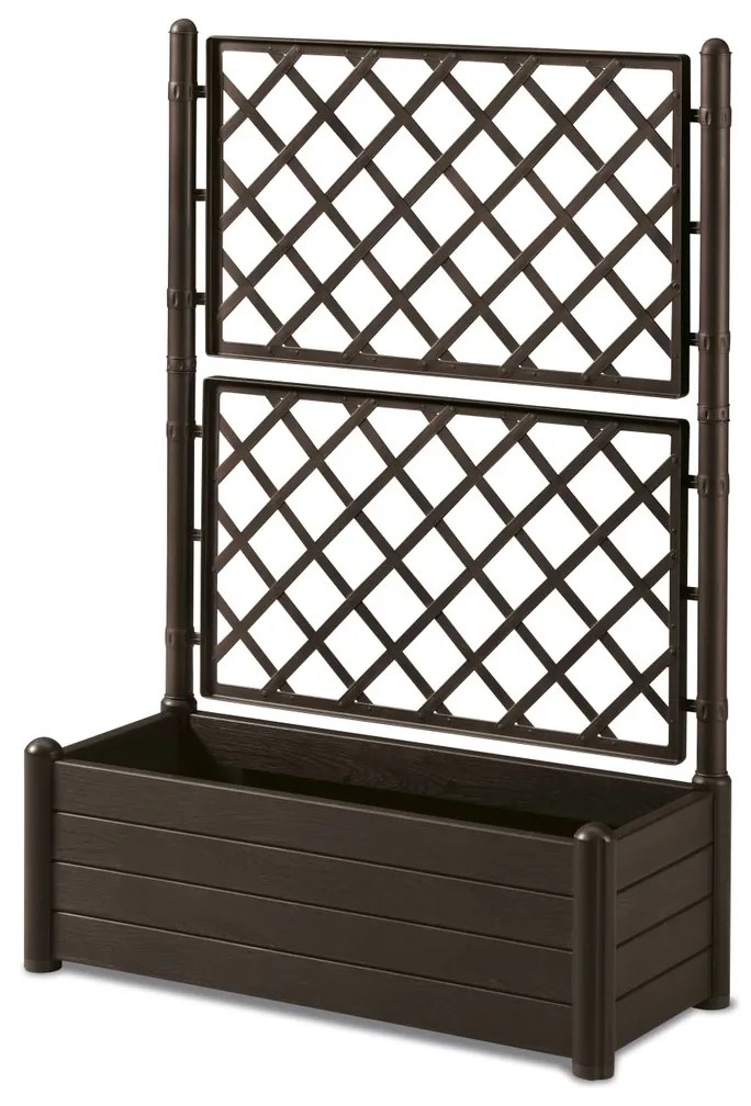 STEFANPLAST Truhlík 80 l s trelážou/mriežkou, hnedý