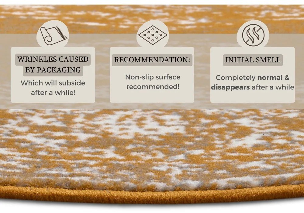 Žltý/oranžový okrúhly koberec ø 160 cm Méridional - Hanse Home