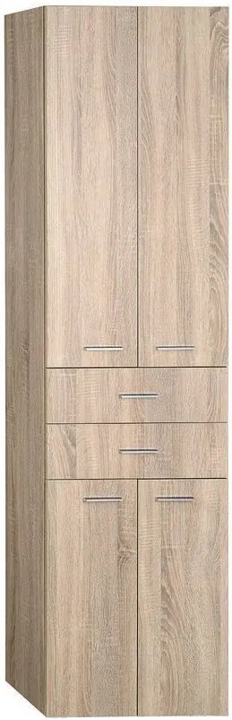 Aqualine Aqualine, ZOJA/KERAMIA FRESH skrinka vysoká 50x184x29cm, dub platin, zásuvky, 51296
