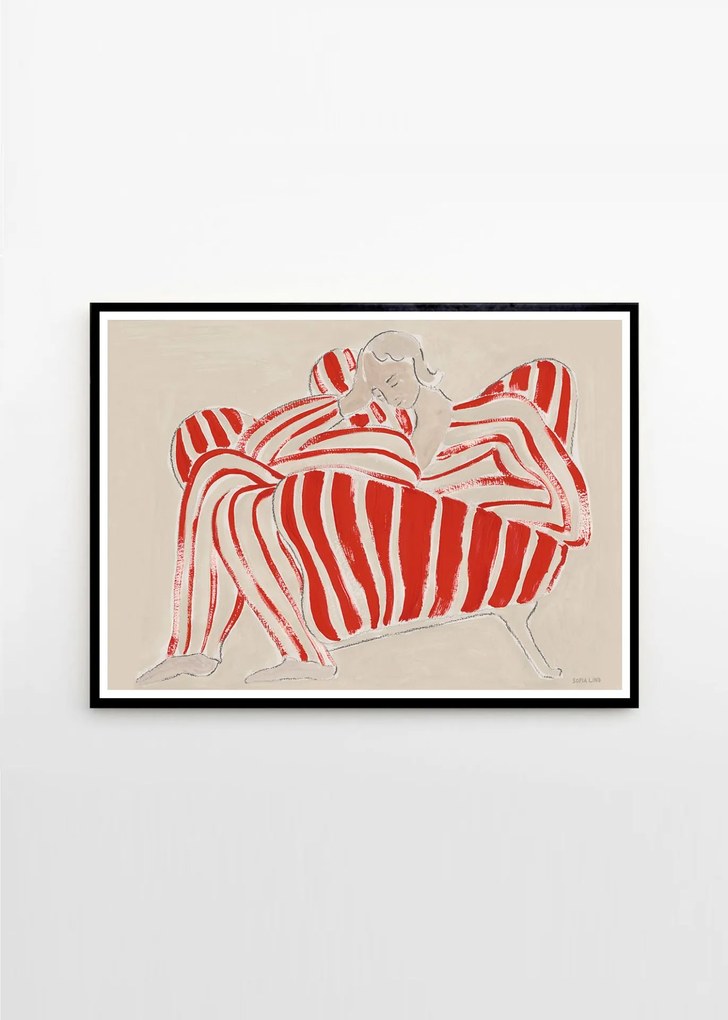 THE POSTER CLUB Autorský plakát Red Chair by Sofia Lind 50 x 70 cm