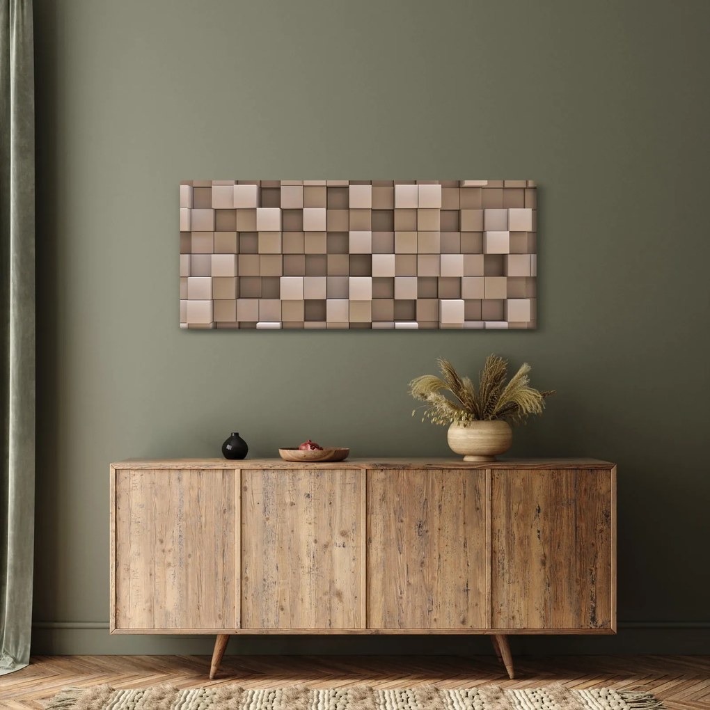 Obraz - Béžové kocky (120x50 cm)