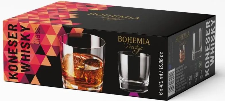 BOHEMIA PRESTIGE KONESER POHÁR NA WHISKY 410ML SADA 6 KS