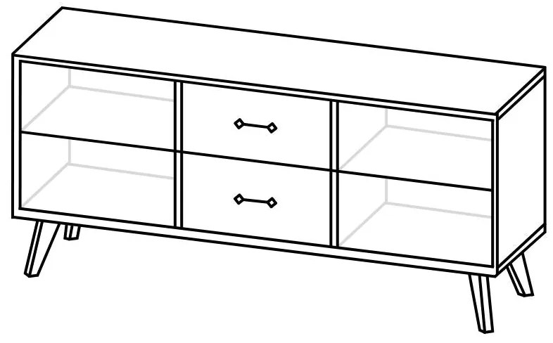 Komoda MORGEN 2+2 - sivá/biela