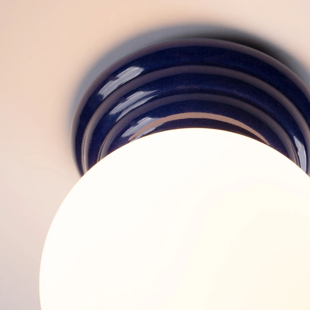 Stropné svietidlo Zori, 1x biele sklenené tienidlo, bl