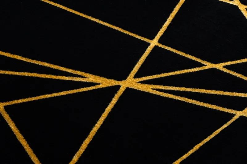 Dywany Łuszczów Kusový koberec Gloss 406C 86 geometric black/gold - 240x330 cm