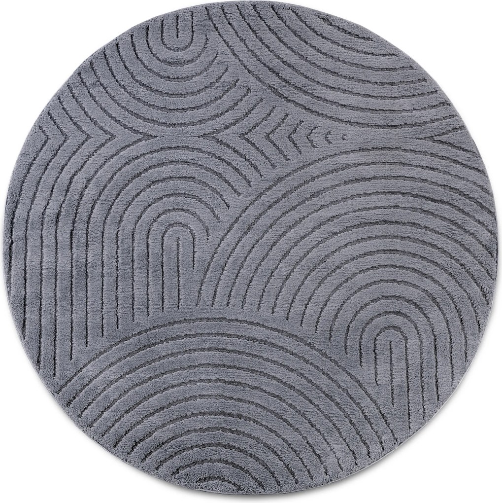 Kusový koberec New York 106206 Antracite kruh, 200x200 (priemer) kruh, šedá, chodba / predsieň, ELLE Decoration