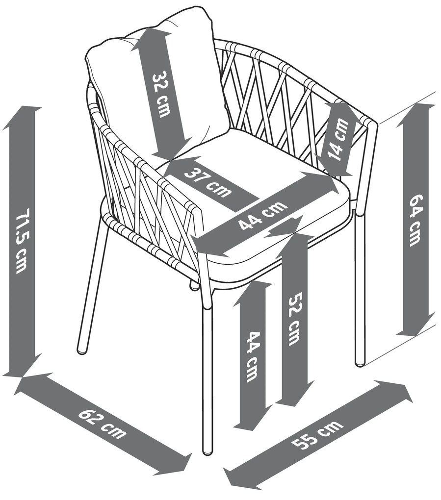 2 jedálenské kreslá s textilným výpletom