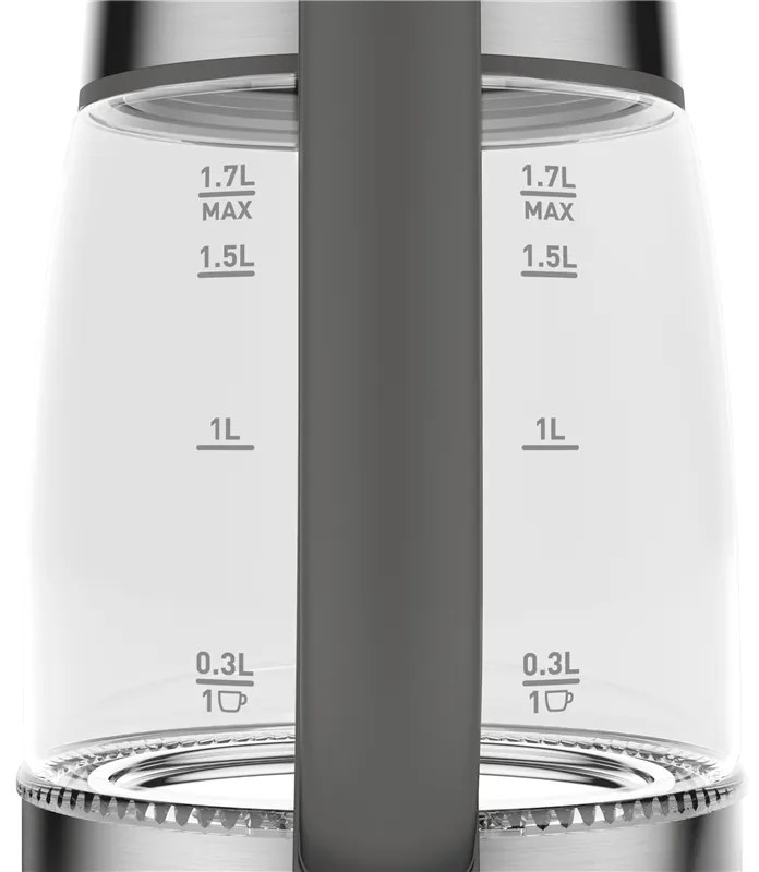 Rýchlovarná kanvica Tefal Glass KI740B30 šedá(rozbalené)