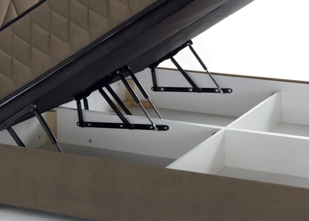 Posteľ Reve 160x200 cm, svetlo hnedá látka