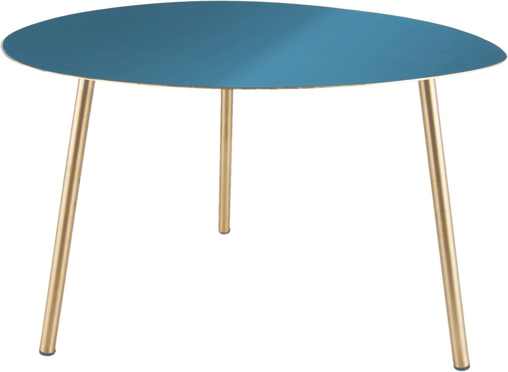 Modrý bočný stolík Ovoid S