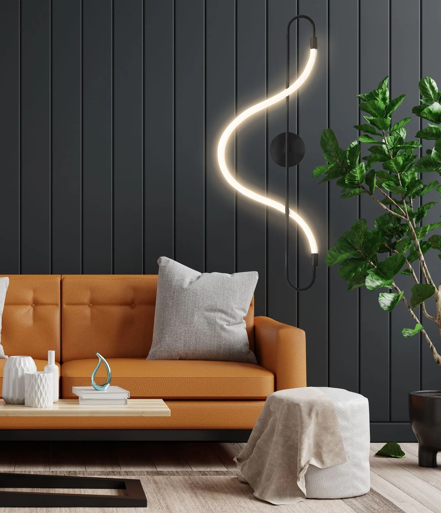 Toolight Toolight, LED nástenné svietidlo Long Black APP857-W, čierna-biela, OSW-04032
