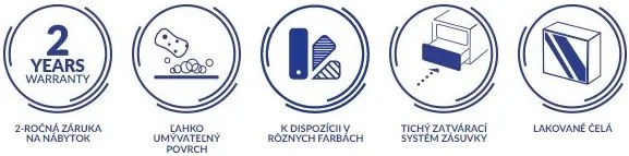 Cersanit Larga, závesná umývadlová skrinka 100cm, biela lesklá, S932-076