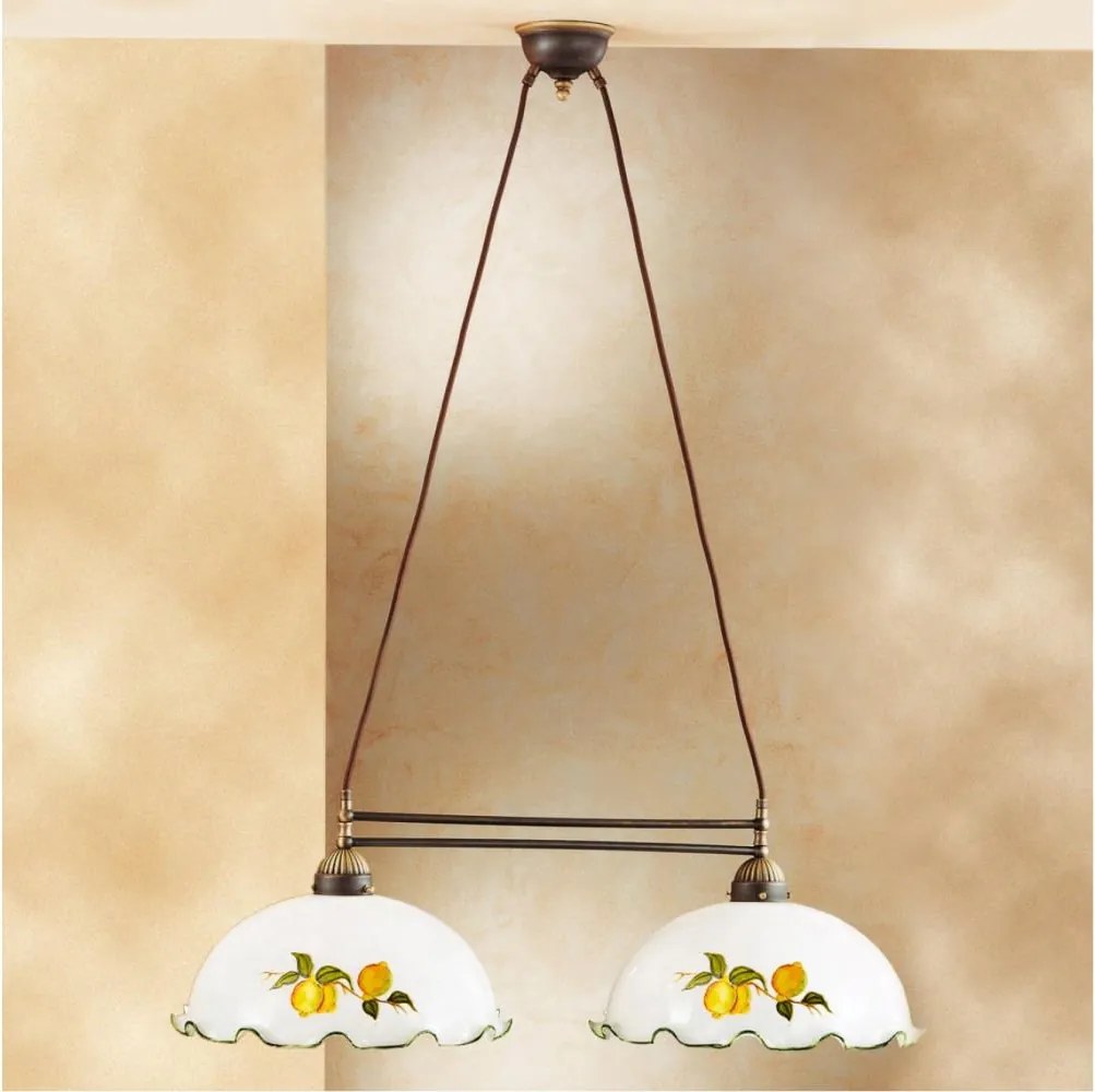 Kolarz 731.82.117 - Závesný luster na lanku NONNA 2xE27/75W/230V citróny