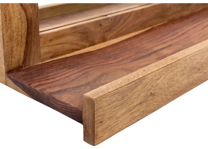 furniture-nabytek.cz - Masívne kúpeľňové zrkadlo Lagos z palisandrového dreva, lakované, hnedé – 70×66 cm