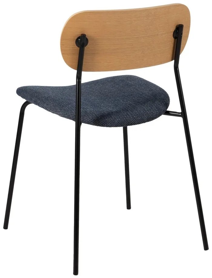 Jedálenská stolička v modrej a prírodnej farbe v súprave 4 ks Moe – Ixia