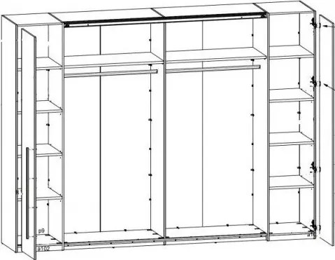 Šatní skříň Mediwa 73 315 cm dub Artisan/bílá