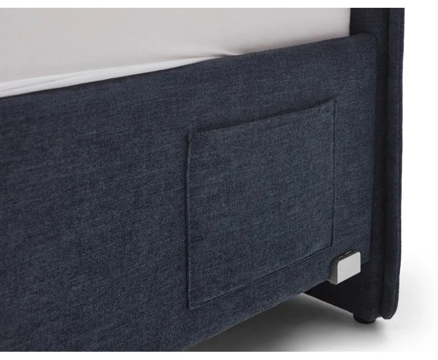 Tmavomodrá čalúnená detská posteľ bez roštu 90x200 cm Fun – Meise Möbel