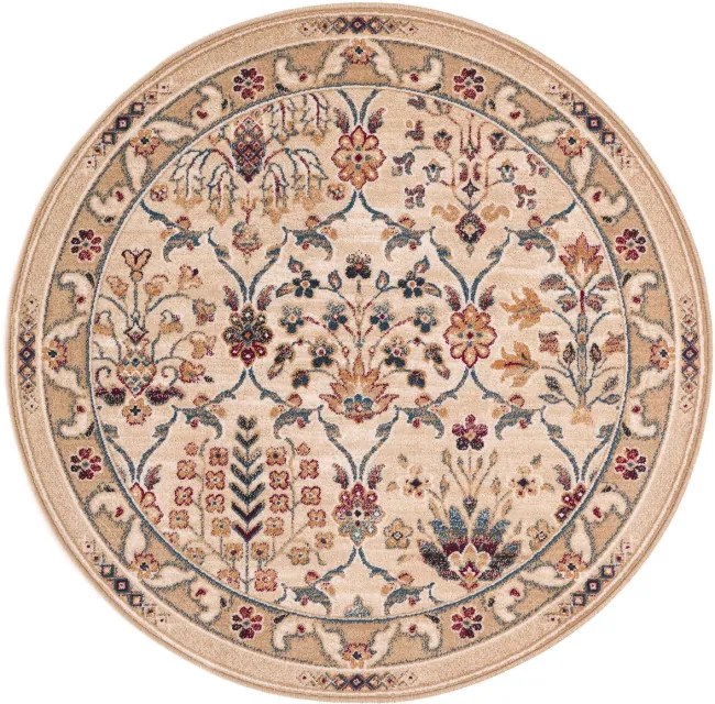 Koberec Agnella Isfahan Amara svetlobéžový kruh