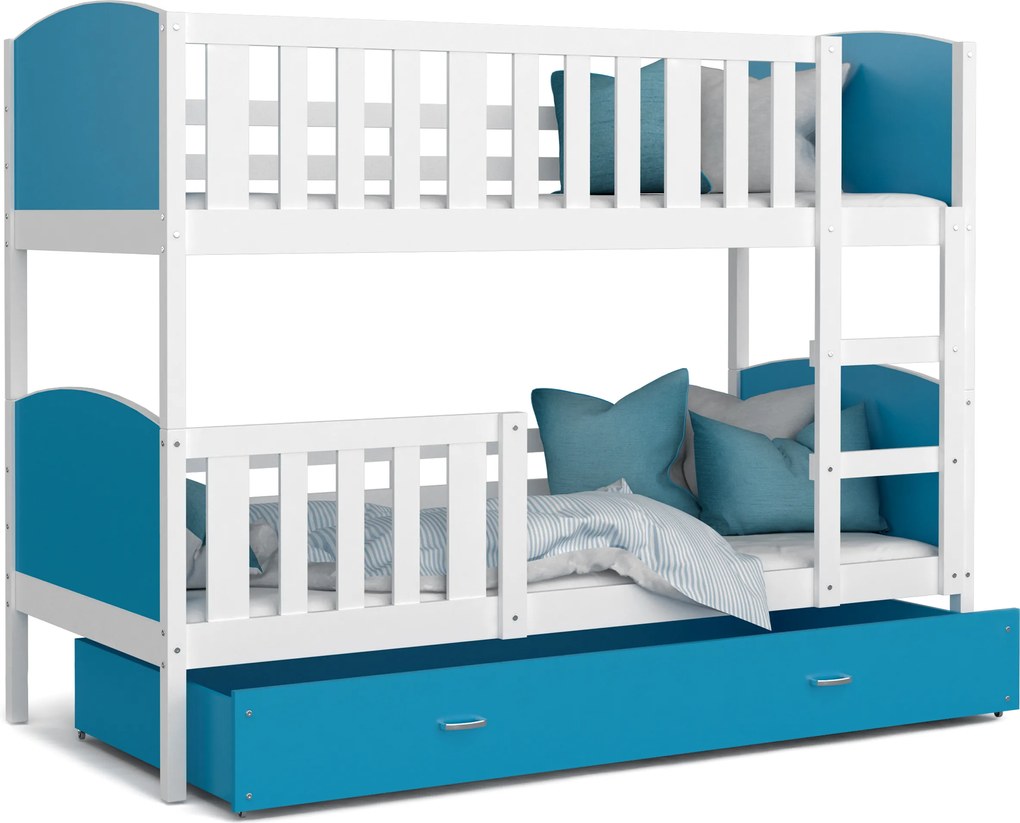 GL Poschodová posteľ Tami Farba: Modrá, Rozmer: 200x90