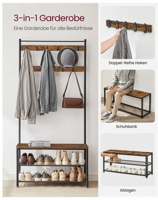 Vešiak na kabáty s botníkom HSR401B01