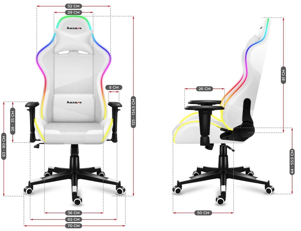 Herné kreslo Fusion 6.2 (biela + viacfarebná) (s LED osvetlením). Vlastná spoľahlivá doprava až k Vám domov. 1087488