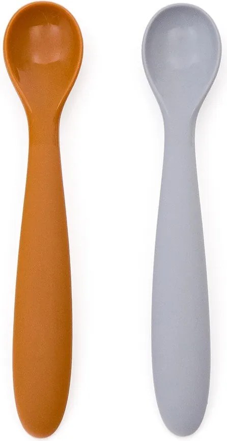 Svetlomodré/oranžové plastové/zo silikónu detské lyžičky v súprave 2 ks Lili – Kave Home
