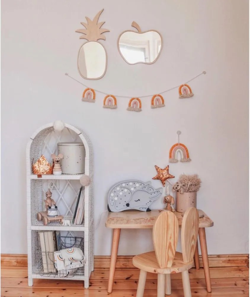 Zrkadlo jablko do detskej izby – akrylové zrkadlo z dreva 30x30 cm