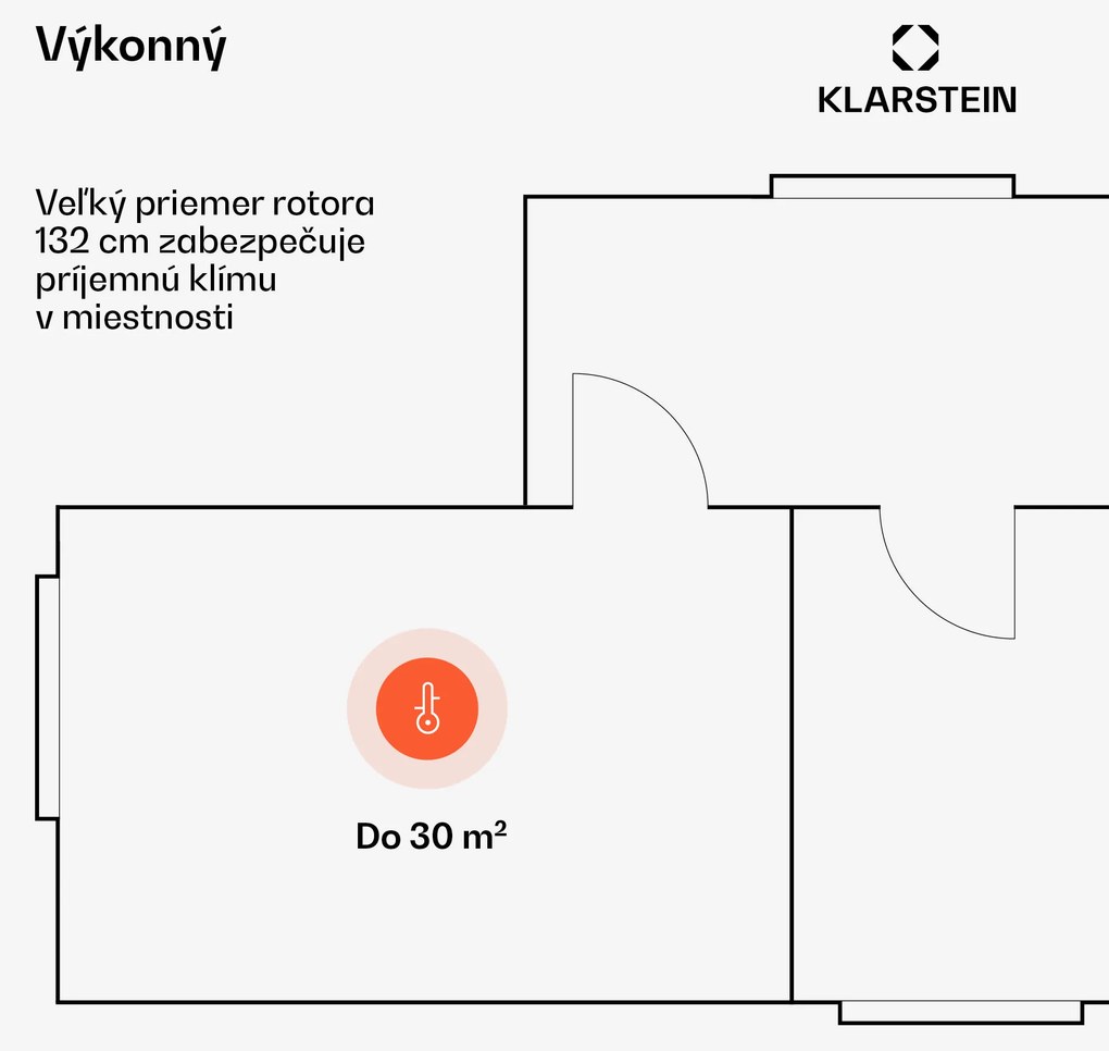Klarstein Santa Elena Smart 52", Ø 132 cm stropný ventilátor, 10260 m³/h, lopatky z pravého dreva, 6 nastavení rýchlosti, diaľkové ovládanie