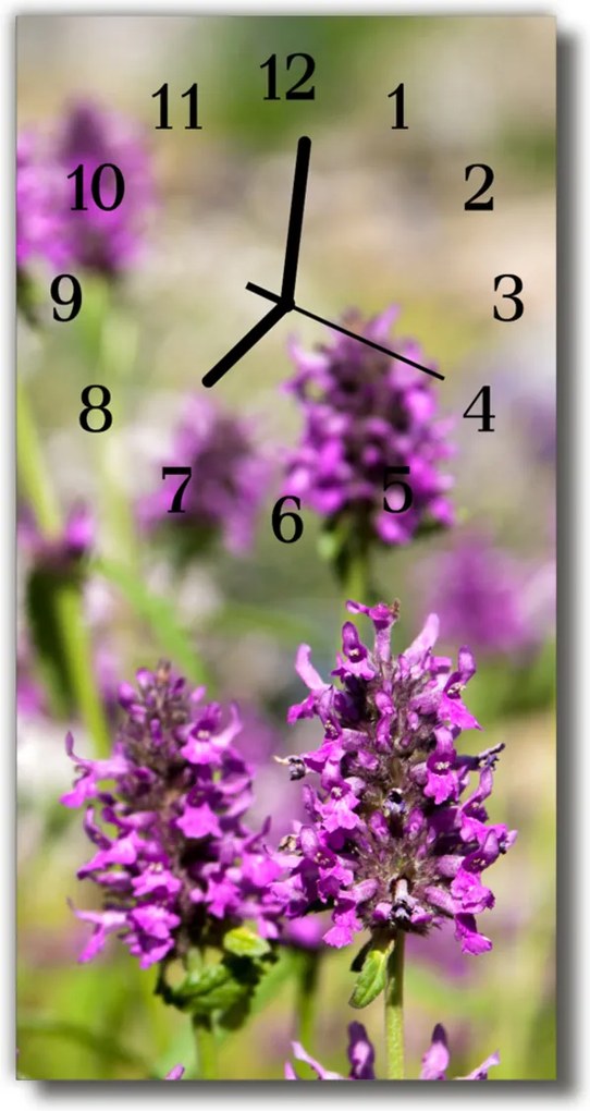 Nástenné hodiny vertikálne  Kvety farebná príroda