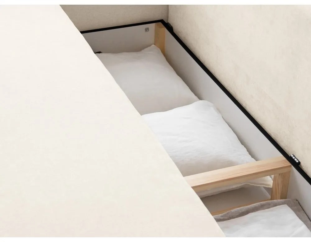 Krémová rozkladacia pohovka s úložným priestorom 231 cm Elen – Micadoni