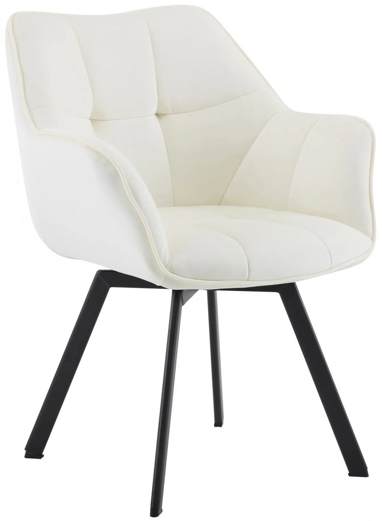 Jedálenská stolička Jordi zamat - krémová