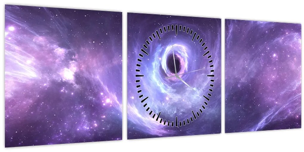 Obraz - Vesmír (s hodinami) (90x30 cm)