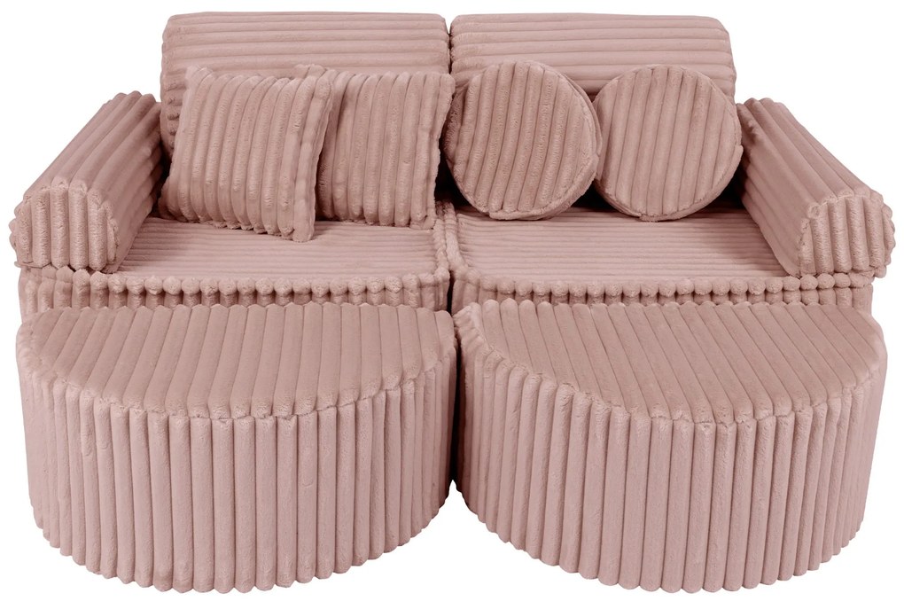 MeowBaby® Churros detská pohovka Max, Ruby Chocolate Pink