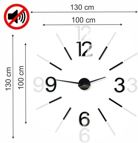 Dekoračné hodiny na stenu v čiernej farbe