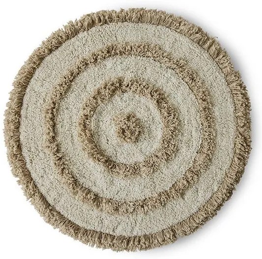 Béžová okrúhla bavlnená kúpeľňová predložka Bath mat - Ø 80 cm