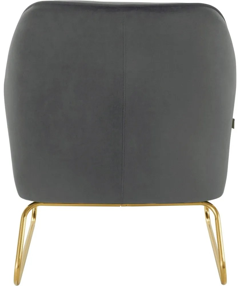 Sivé zamatové kreslo Joshua - Støraa