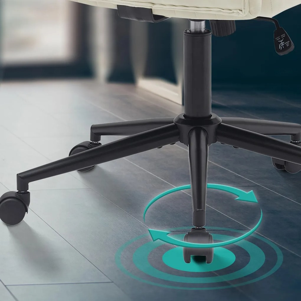 Kancelárska stolička Kingman zamat - Krémová