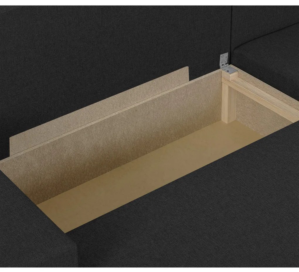 Rozkládací rohová sedací souprava MODO3 + 2 Taburety Černá