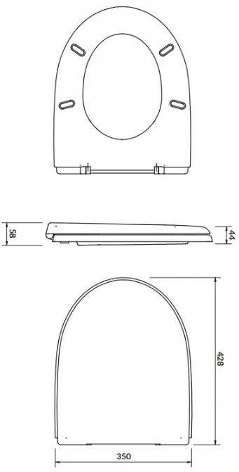 Cersanit Merida, toaletné sedátko pomaly padajúce z polyprepylénu, biela, K98-0084