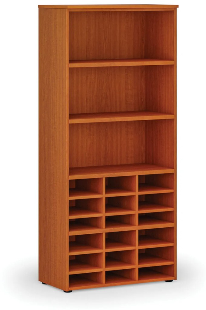 Triediaci regál PRIMO WOOD, 1781 x 800 x 420 mm, 18 priehradiek, čerešňa