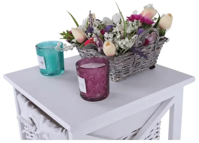 Košíková komoda Rafaello 3 - biela