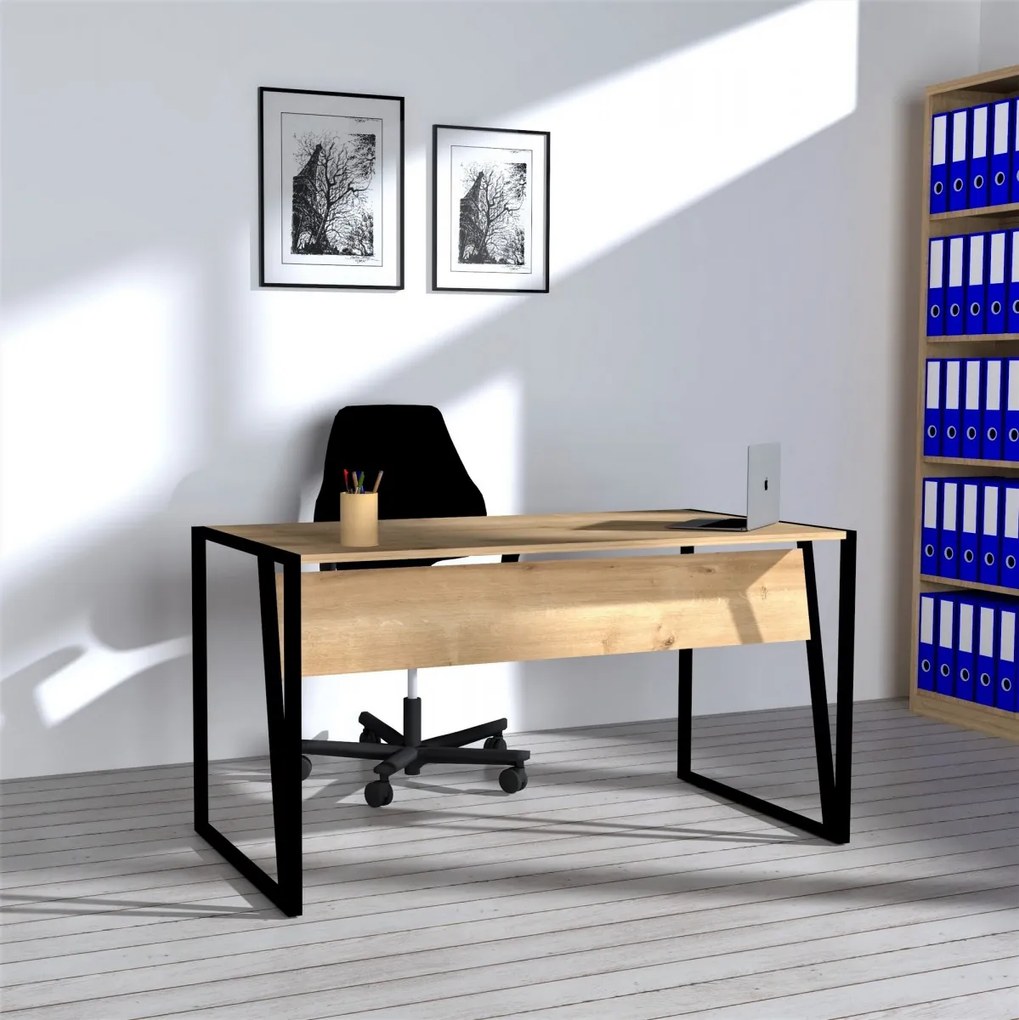 Písací stôl Cun dub artisan/čierny